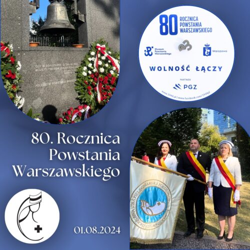 01.08.2024 r. – Poczet Sztandarowy WOIPiP brał udział w obchodach 80. Rocznicy Powstania Warszawskiego przy Muzeum PW